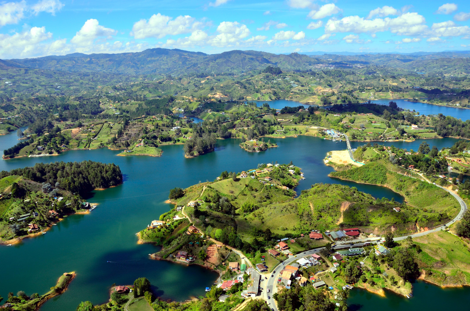 con sông, bức tranh toàn cảnh, Quần đảo, Colombia, Guatape