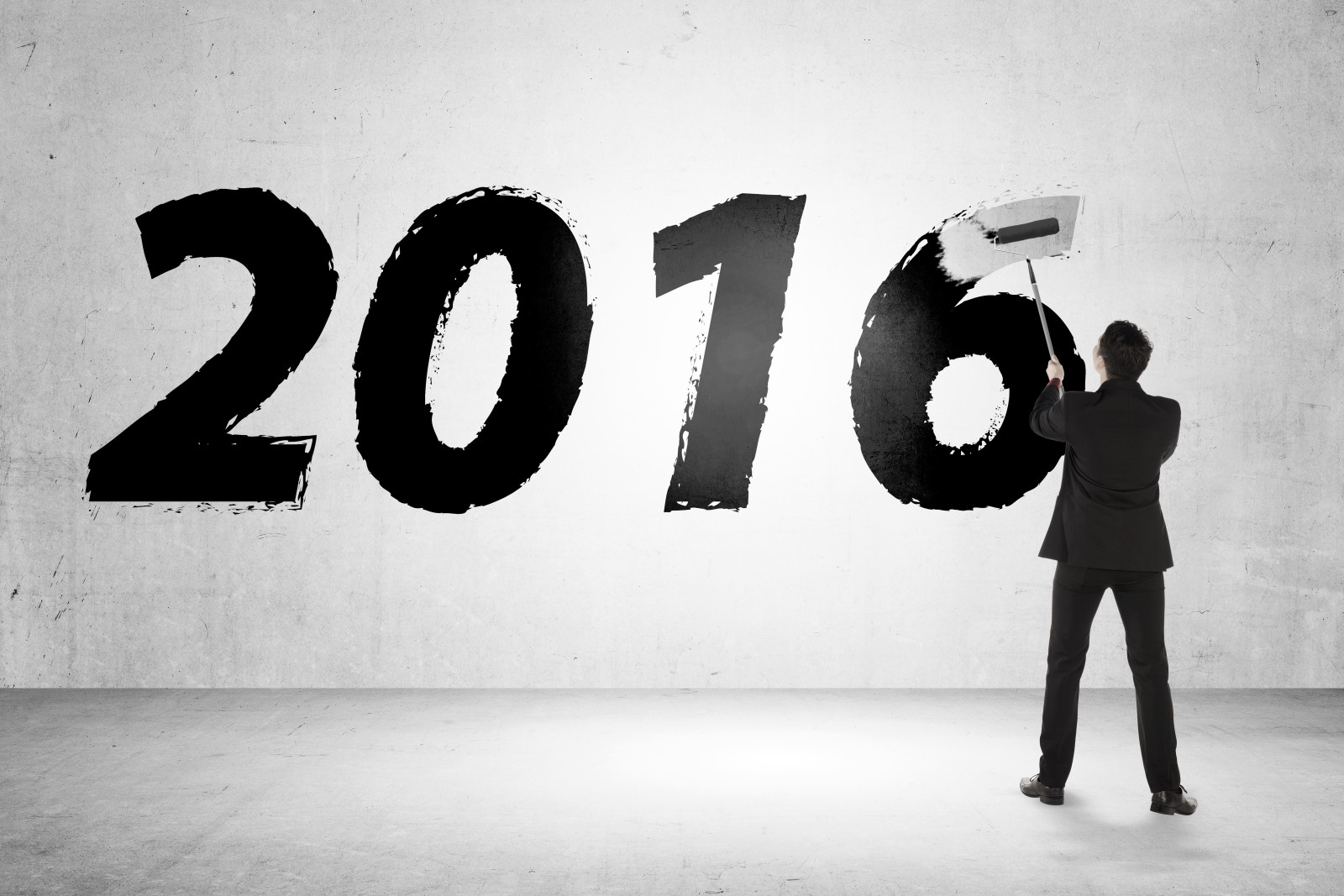 Tahun baru, senang, angka, 2016