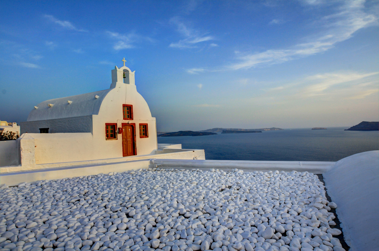 langit, laut, pulau, gunung, Gereja, Yunani, Santorini