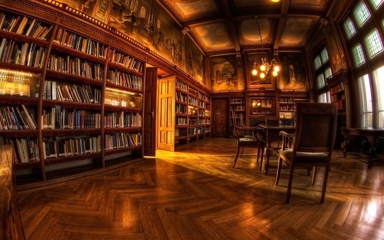 bàn, sách, thư viện, cái ghế