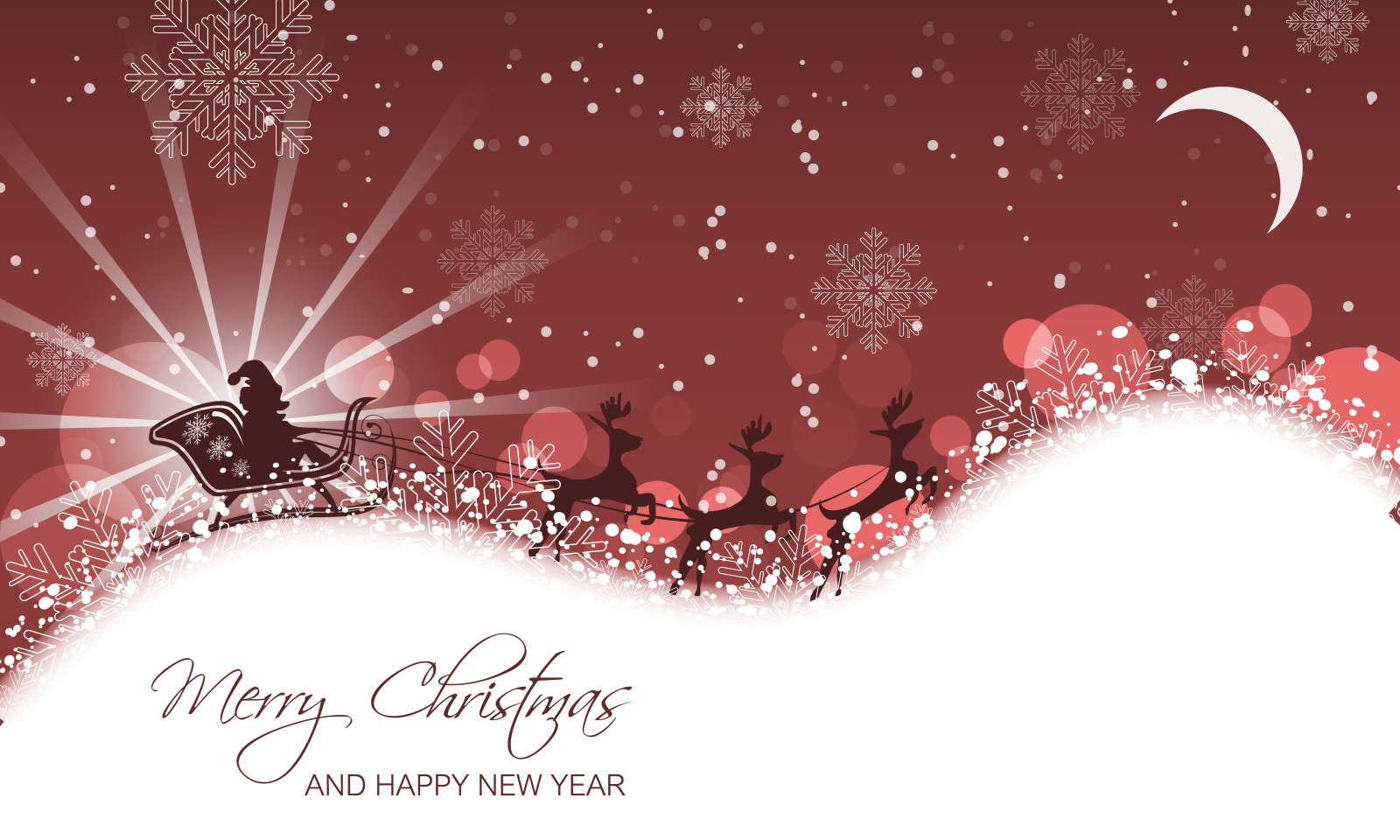 雪花, 新年, 圣诞, 快活的, 雪橇, 圣诞老人, 鹿