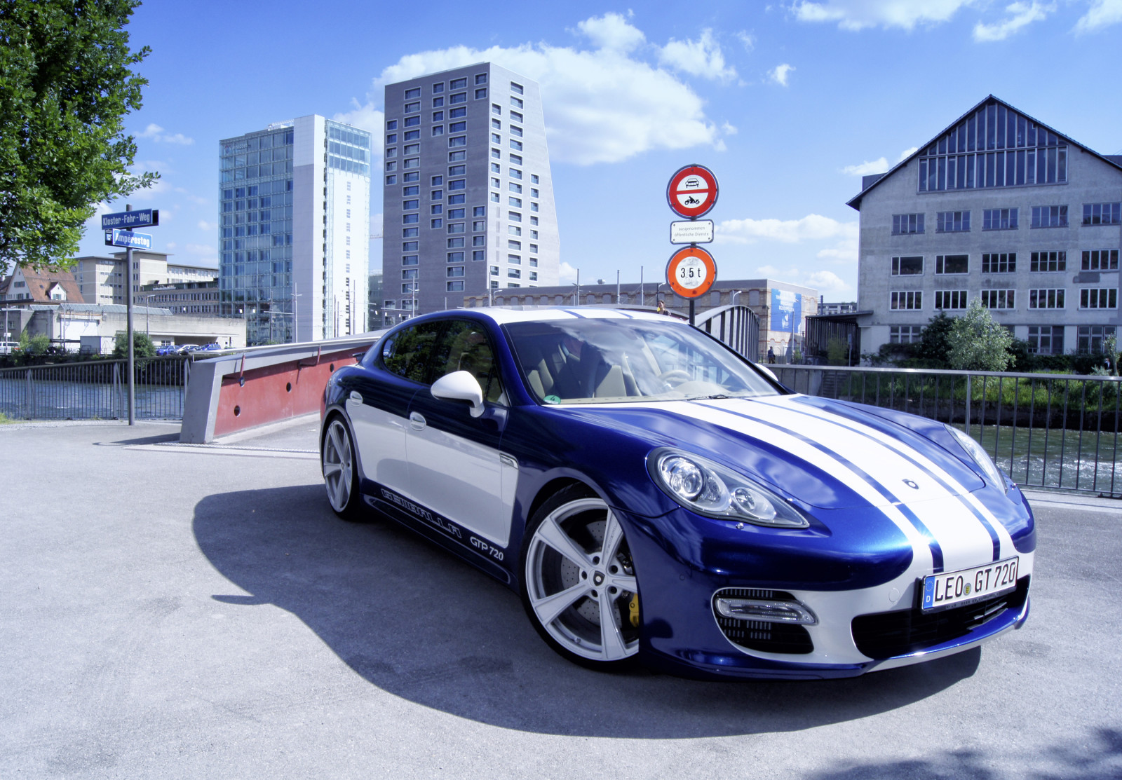 สีน้ำเงิน, รถยนต์, ภาพถ่าย, ปอร์เช่, การปรับเสียง, 2015, Gemballa, GTP 720