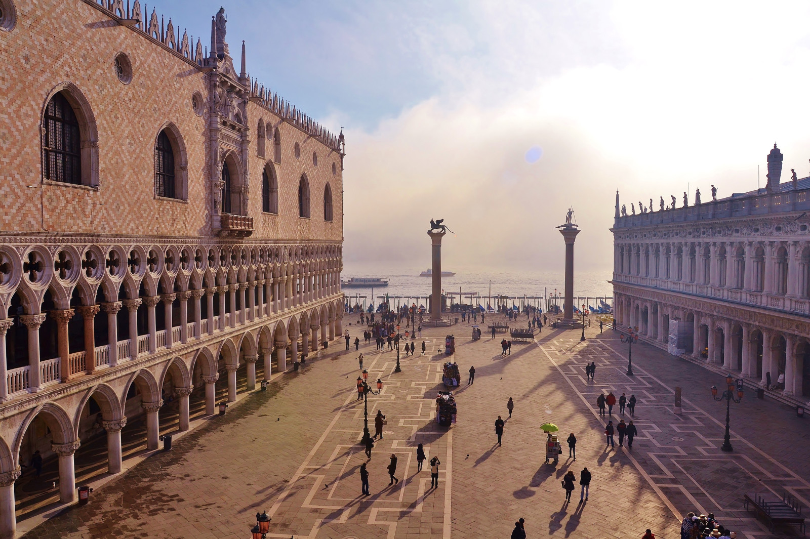 Italia, kolom, Venesia, Piazzetta, Istana Doge, singa dari tanda St.