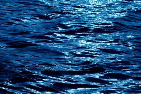 青い, フリル, 水, 波