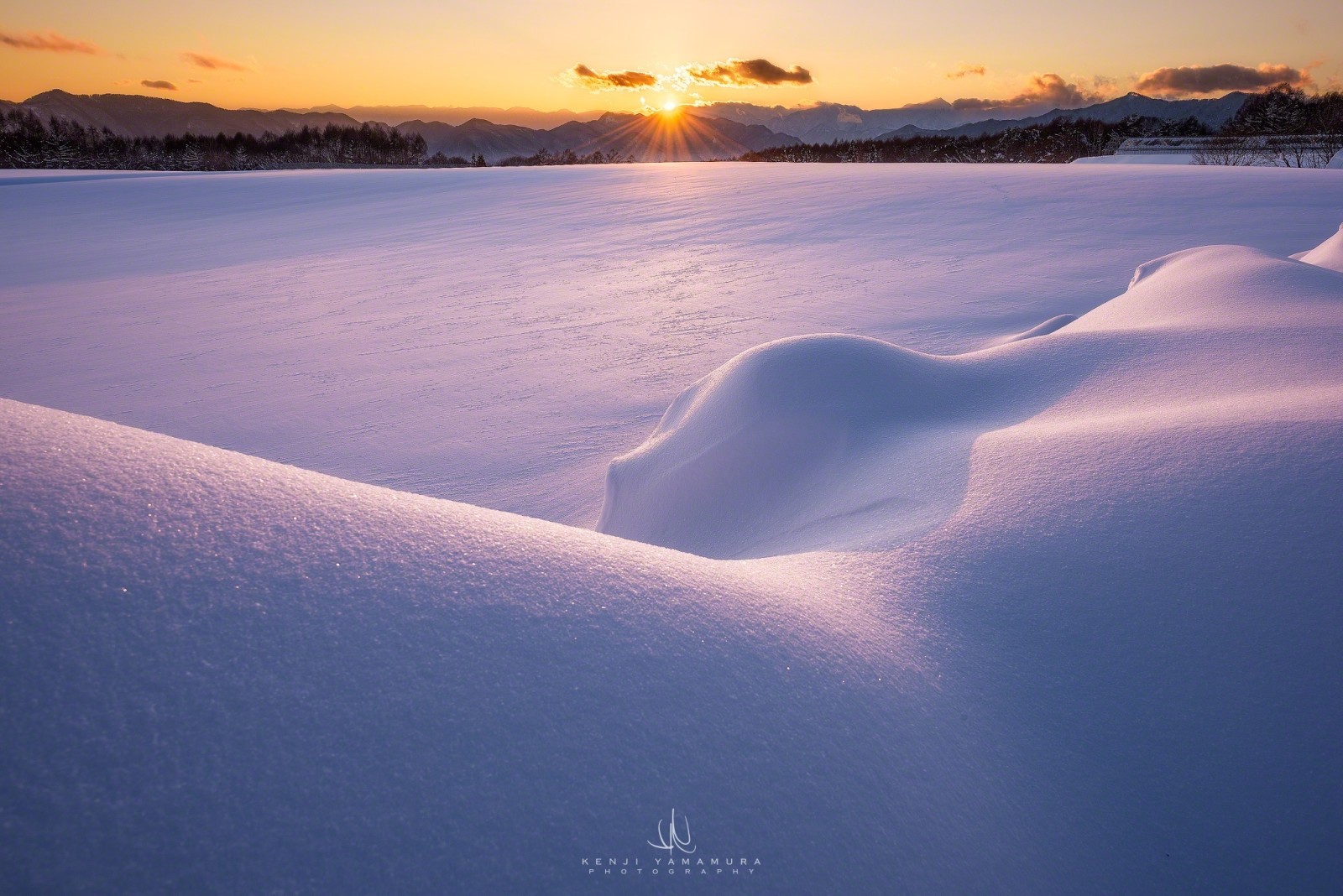 눈, 산, 새벽, 사진 작가, 야마무라 켄지