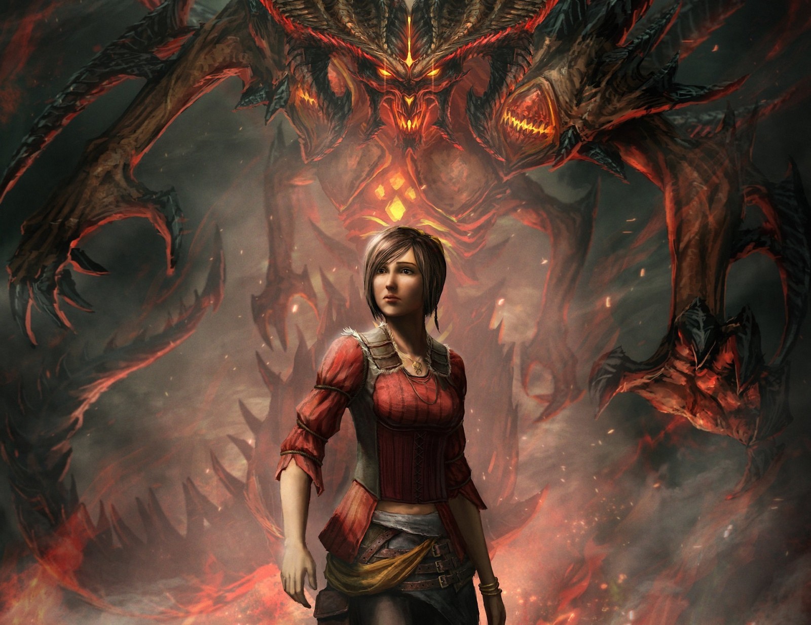 con gái, nghệ thuật, quái vật, Diablo 3