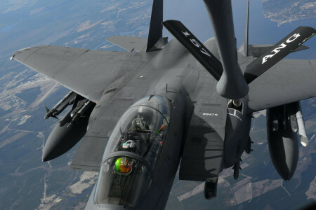 鷲, F-15E, 戦士, フライト, 給油