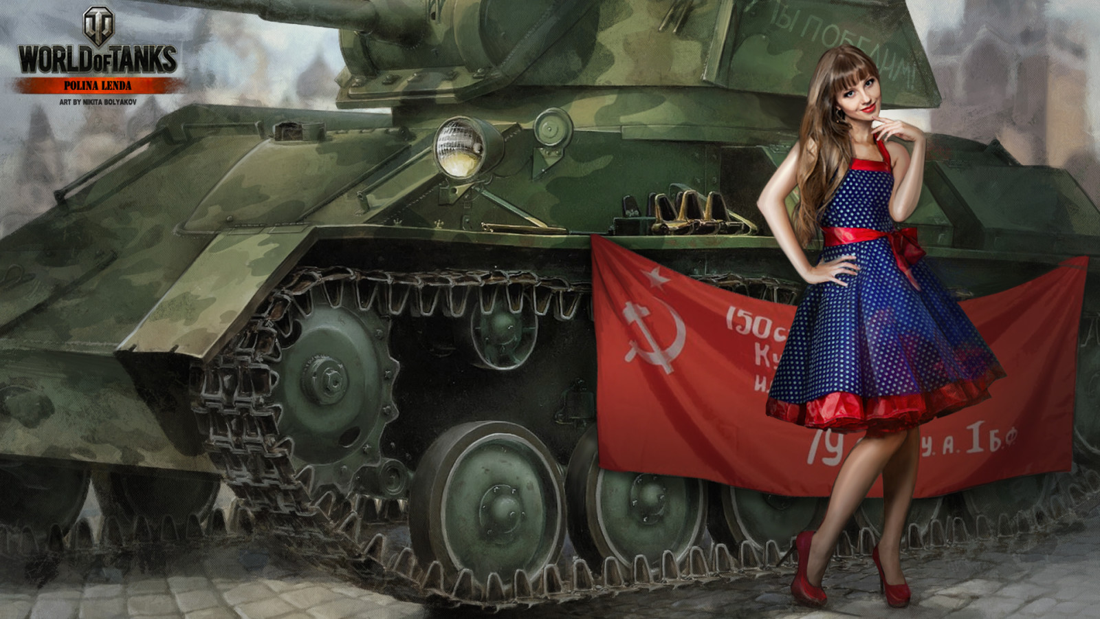 con gái, brunette, xe tăng, THẾ GIỚI CỦA XE TĂNG, xe tăng, Ái chà, đàn hạc, Nikita Bolyakov