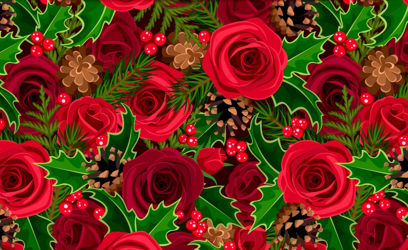 颠簸, 红色, 玫瑰花, 冬青