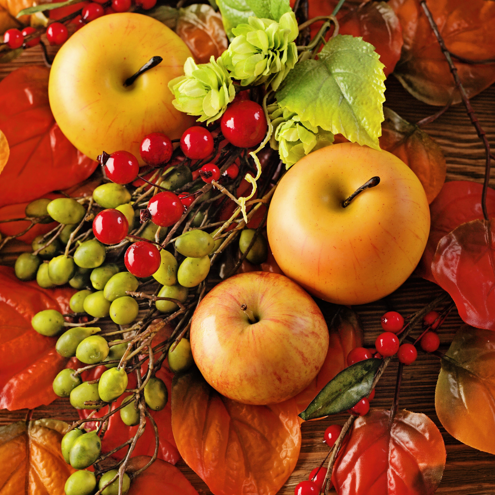 가을, 정물, 이파리, 장과, 사과, 추수, 과일