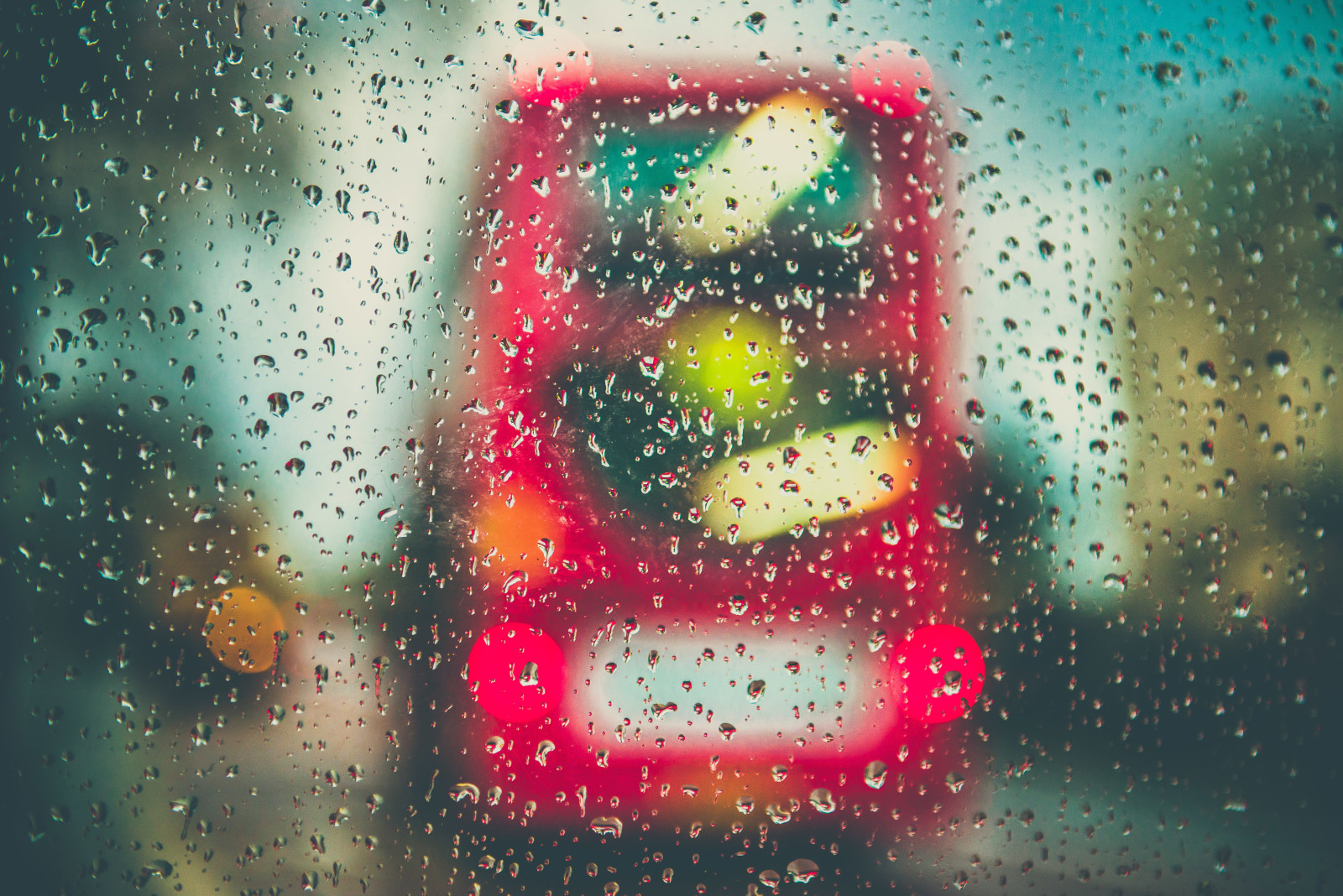ガラス, 雨, 落とす, バス